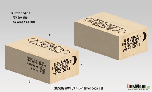 DEF.MODEL, DD35009, WWII US Wooden Ration Box Letter Decal Set, 1:35 - Bild 5 von 7
