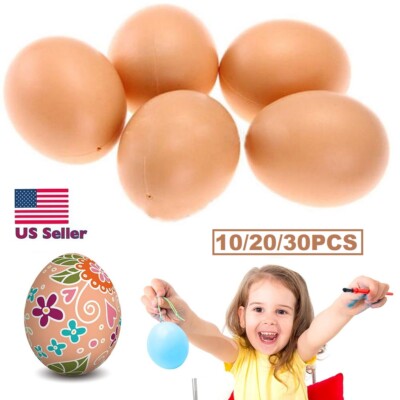 30 Fake Dummy Eggs Hen Chicken Joke Prank Plastic Egg Easter Decor Kids painting