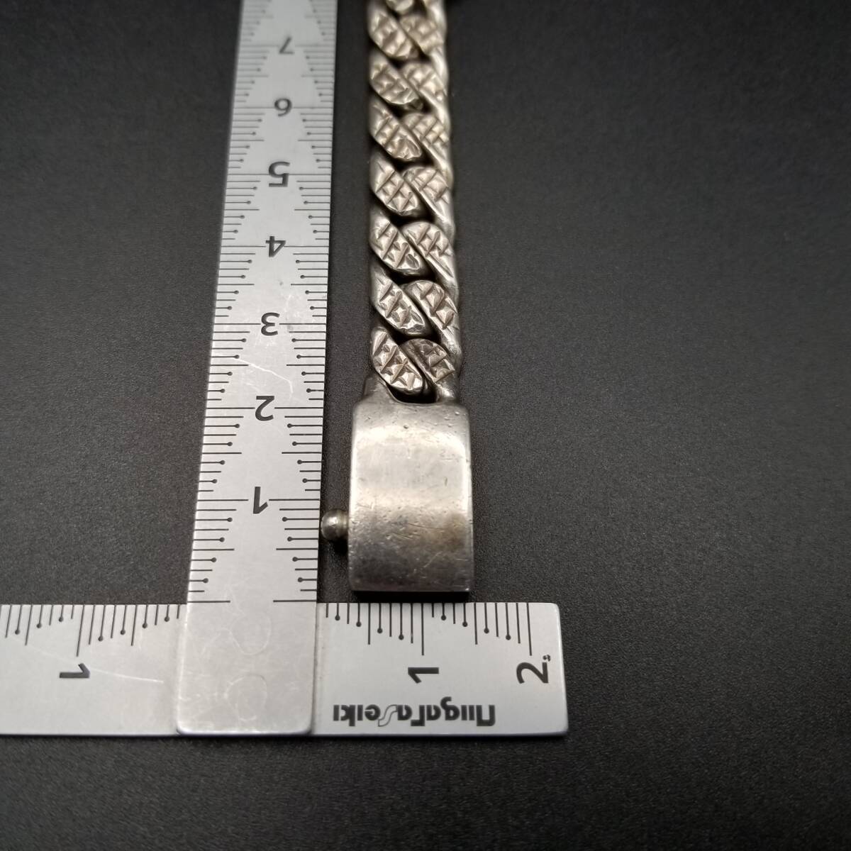 メキシコ 925 シルバー IDタグ 長方形プレート 喜平チェーン