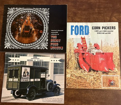 Lot Of 3 FORD Corn Picker Vintage Booklet, 1977 Ford Calendar, Museum 