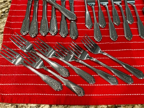 41 tlg. Vintage Rogers NORCREST BRENTWOOD brüniertes Edelstahl Besteck Korea - Bild 6 von 12