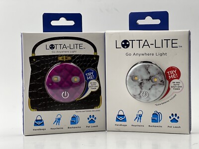 Lotta Lite Black LED Keychain LIGHT Purse Backpack Print 2 Set