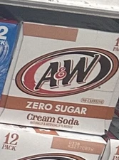 🤩ZERO🤩 1x 12oz 12pk A&W Cream Soda ZERO SUGAR cans