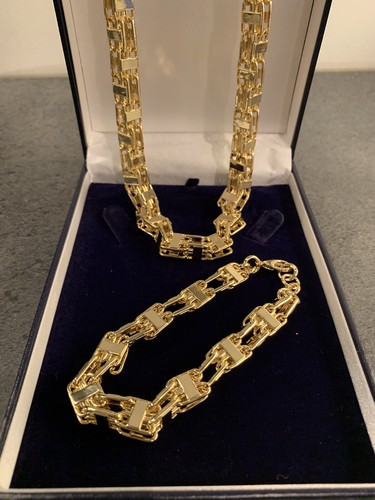 Mens 18ct gold filled Cage Chain 