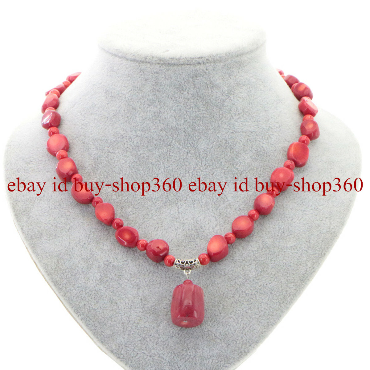 Natural South Sea Red Coral Gemstones Irregular Beads Pendant