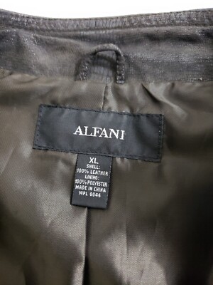 shell様 Alfani ~Woman Size XL~ Brown 100% Leather Full Zip Lined Pockets