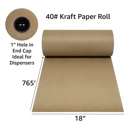UOFFICE Kraft Paper Roll 765'x18" 40lb Strength - Picture 3 of 7