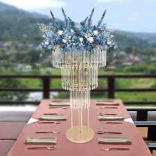 3 Tiers Crystal Flower Stand Gold Wedding Flower Stand Flower Arrangement Decor