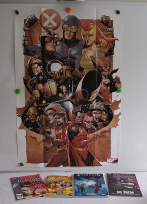 X-Men & The Eternals Graphic Novel & Poster LOT Set Konvolut Dark Wolverine Saga