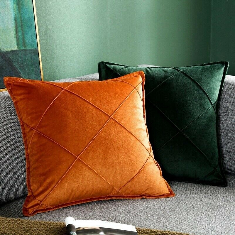 Half Orange & Bright Pink Throw Pillow Cover 26x26 Inches - Two-Sided Print Cotton Polyester Blend