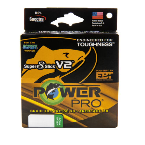 PowerPro Super 8 Slick V2 Fishing Braid | Aqua Green | 15 lb | 300 yd