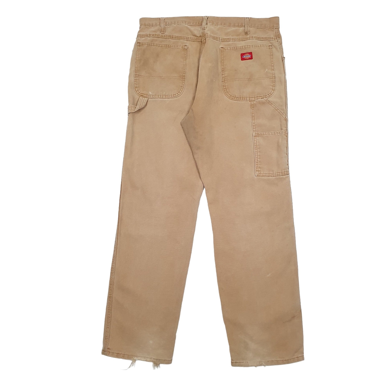 DICKIES Carpenter Workwear Trousers Cotton Tan Mens W38 L32 image 4