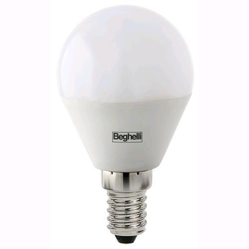 BEGHELLI LAMPADINA LAMPADA LED 56819 SFERA E14 W5 LUCE FREDDA 6500K Conf. 10 PZ