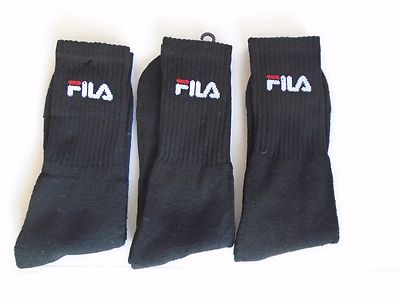 FILA Socken 3er Pack in Schwarz 39 - 46  Sport Comfort Freizeit Sonderpreis  NEU