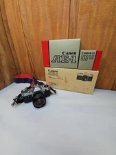 Canon AE-1 35mm film camera w/ Canon FD 50mm 1:1.8 Lens BOXES & MANUALS 