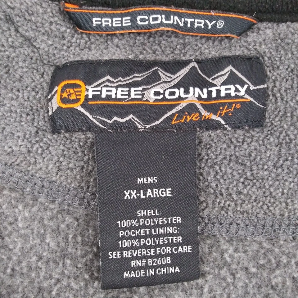 Sudaderas Free Country Para Hombre 2XL Gris Manga Larga 1/4 Cremallera Foto 3 de 4