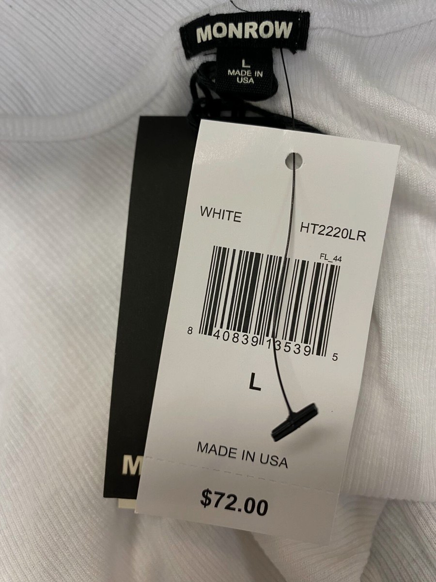 $73 Monrow Women's White Basic Ribbed Tank Top Size L | eBay