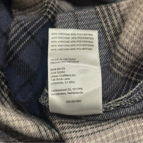 Top de franela BDG Urban Outfitters azul y gris a cuadros de gran tamaño talla S - Imagen 11 de 13