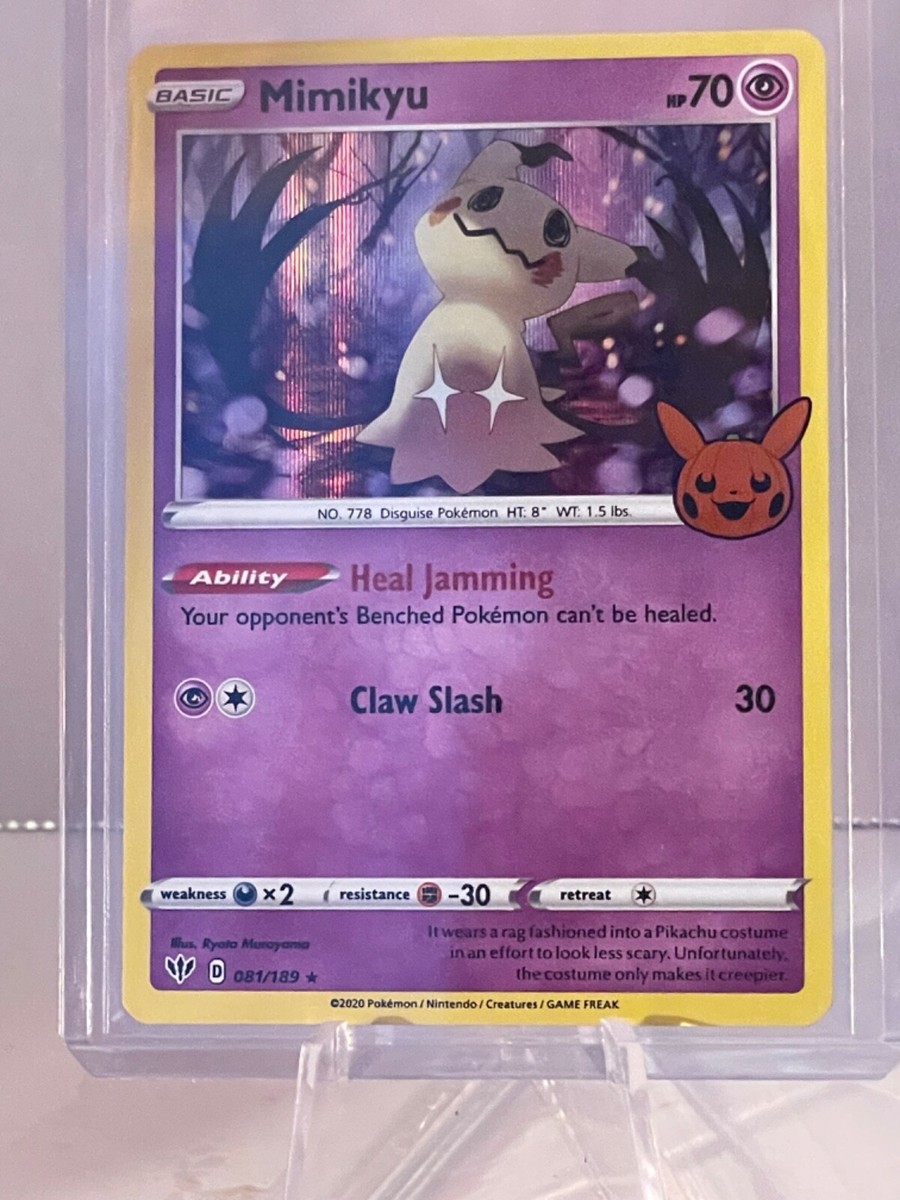 Mimikyu 081/189 Pokemon Trick or Trade Halloween Stamp Holo Rare