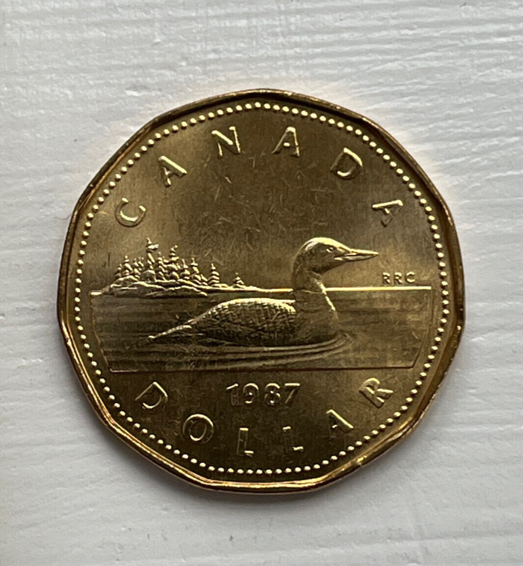 CANADA 1987 Royal Canadian Mint 1 One Loon Dollar Loonie, from Mint