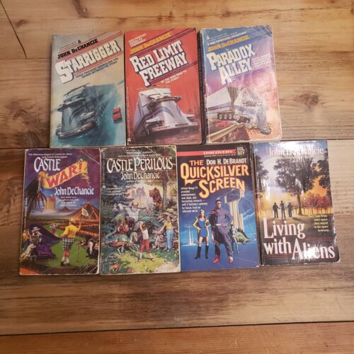 7 John DeChancie Vintage Paperback Book Lot CASTLE PERILOUS Starrigger Humorous