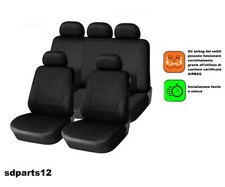 Renault Dacia Coprisedili Neri 9 Pezzi Nero Tessuto Auto Sedili Copri Sedili