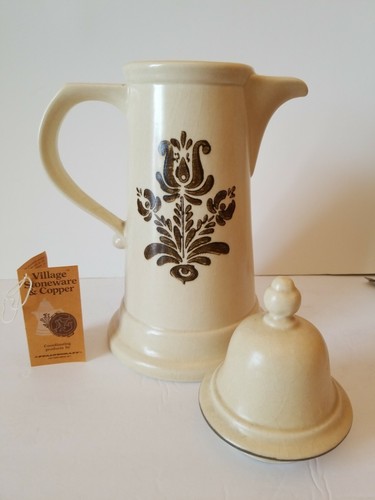 Vintage Pfaltzgraff Village Stoneware Pitcher Large 1970s Floral MCM - Picture 2 of 12