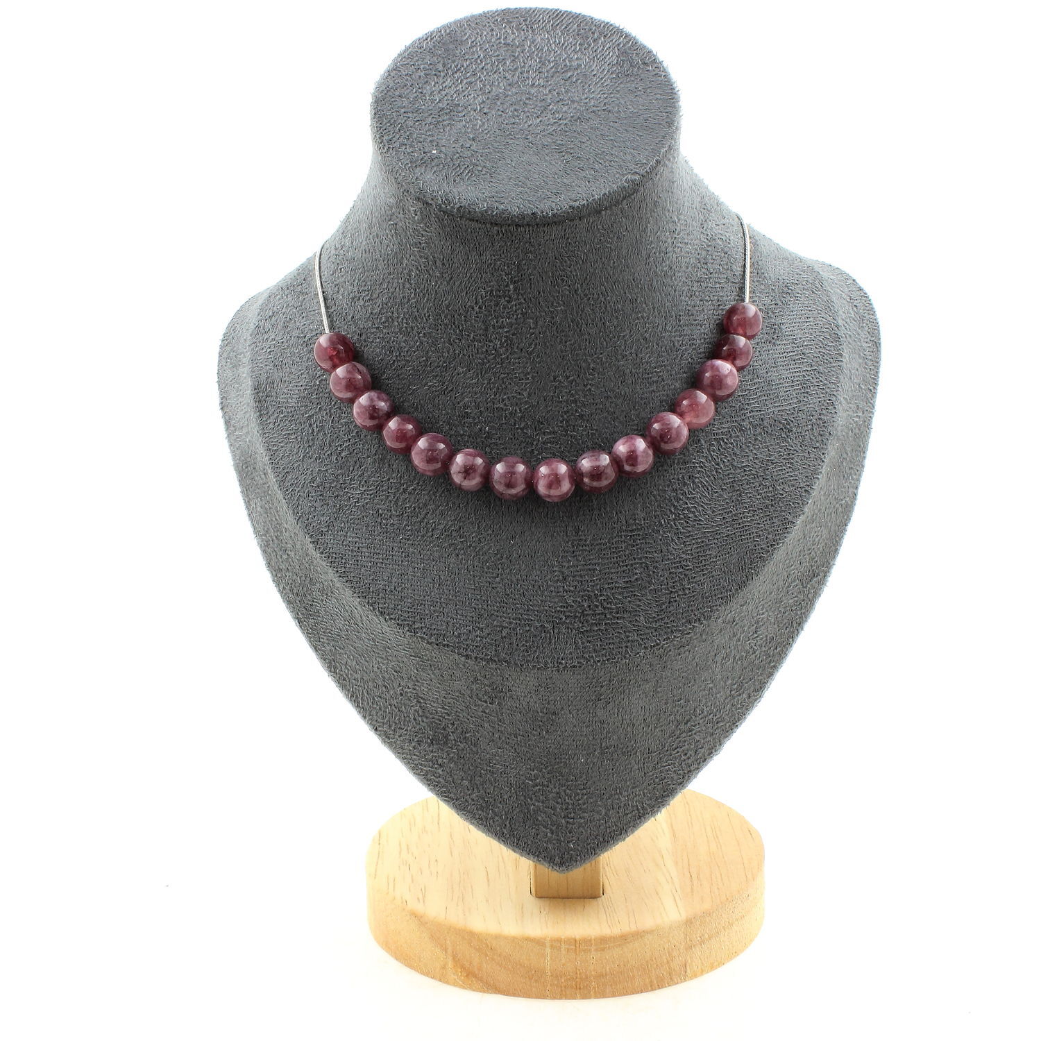 Collier en lépidolite naturelle 15 perles idéal pour le yoga