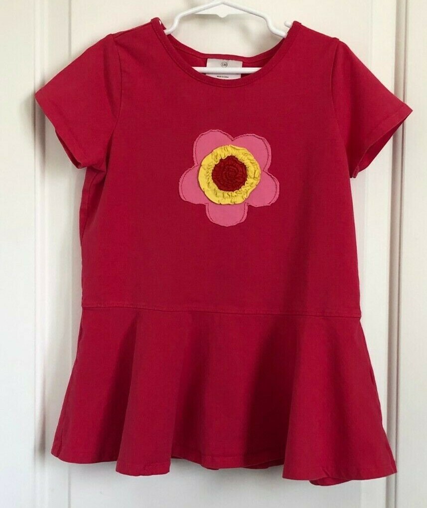 T-shirt Enfant Hanna Andersson – Motif Couronnes De Noël Rouges – Taille 130 (8/9 Ans) – Coton