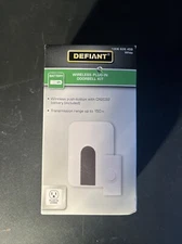 Defiant Wireless Plug-in Doorbell Kit with 1 Push Button White 1008 626 459