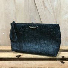 Steve Madden Black Embossed Logo Clutch Purse