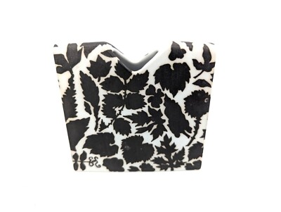 Black and White small flower vase with leave design