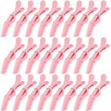 24 Pack Large Alligator Clips for Hair Sectioning, Coloring, Cutting - Pink
