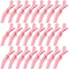  24 Pack Large Alligator Clips for Hair Sectioning, Coloring, Cutting - Pink