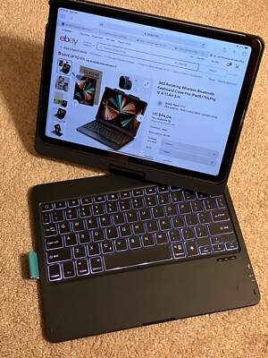 BLUETOOTH KEYBOARD CASE FOR IPAD PRO 11” AIR 4th GEN ROTATING 360 DEGREE  HINGE