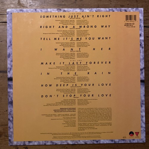 Keith Sweat - Make It Last Forever. 1987. Elektra. Excellent - Picture 2 of 7