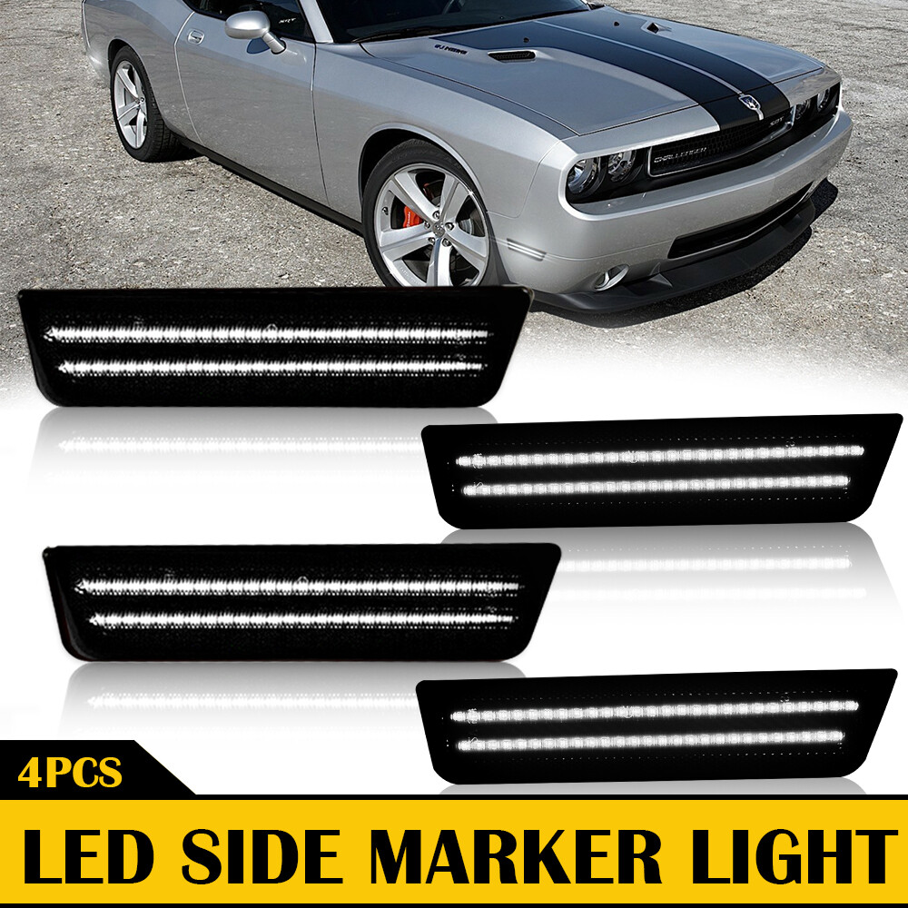 4PCS LED Side Marker Lights Front Rear Bumper Lamps for Dodge Challenger 45152