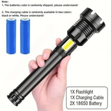 Linterna LED Super Brillante Lámpara Recargable Zoom Antorcha Táctica Impermeable