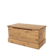 Storage Ottoman Blanket Box Chunky Hinged Top Antique Wax Finish Bedroom Unit