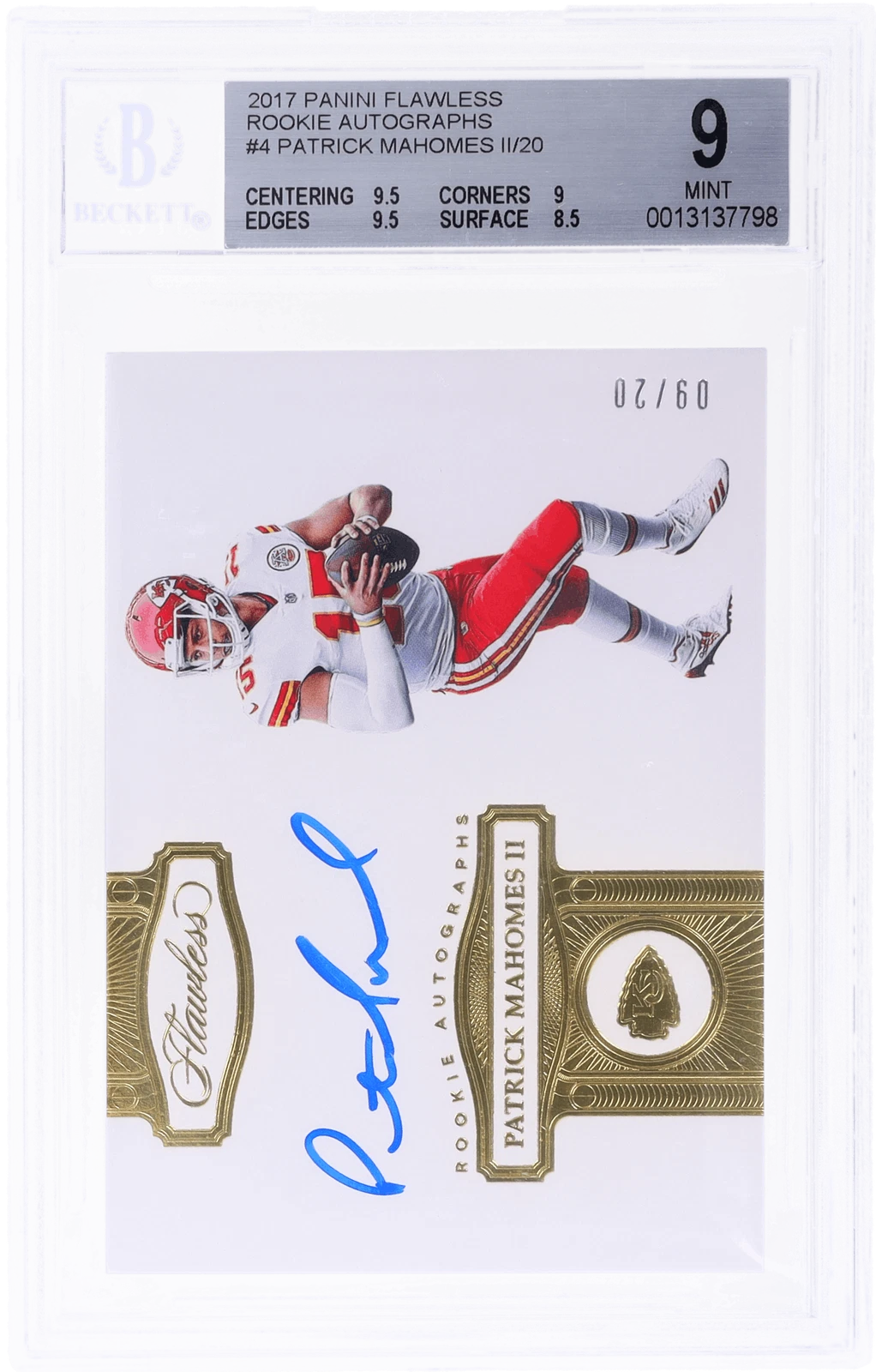 Patrick Mahomes Panini Flawless Rookie Autograph #RAPM Base