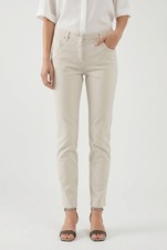 BRUNELLO CUCINELLI WOMEN'S LIGHT BEIGE SLIM TROUSERS MSRP 1265 SIZE 50