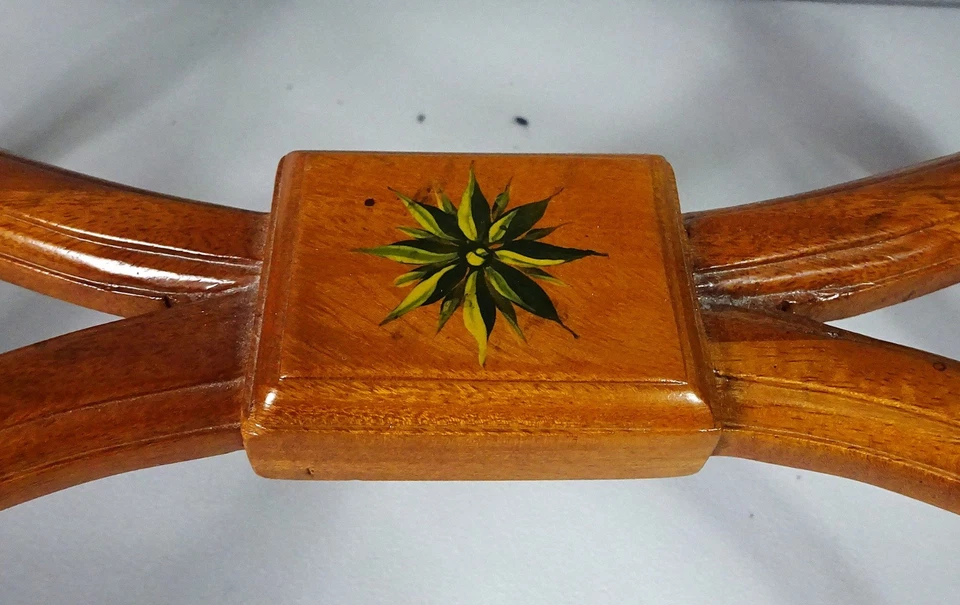 Antique Style Mahogany Painted Demi Lune in a Neo Classical Manner Excellent - Image 4 of 4