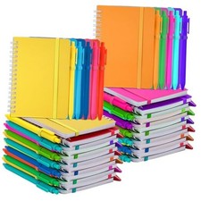 Set A6 Spiral Notebook with Ballpoint Pen in 10 Colors 50 100 Candy Brights