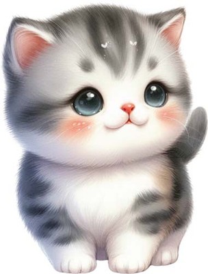 Aquarell Baby Kätzchen Katze Wandbild Schlafzimmer Laptop Vinyl Aufkleber Abziehbild 6 Größen
