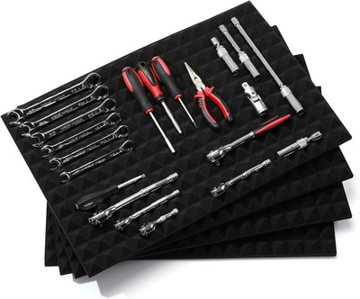 4PCS Professional Toolbox Liner, Trap Mat Universal Tool Drawer Liner, Non-Slip 