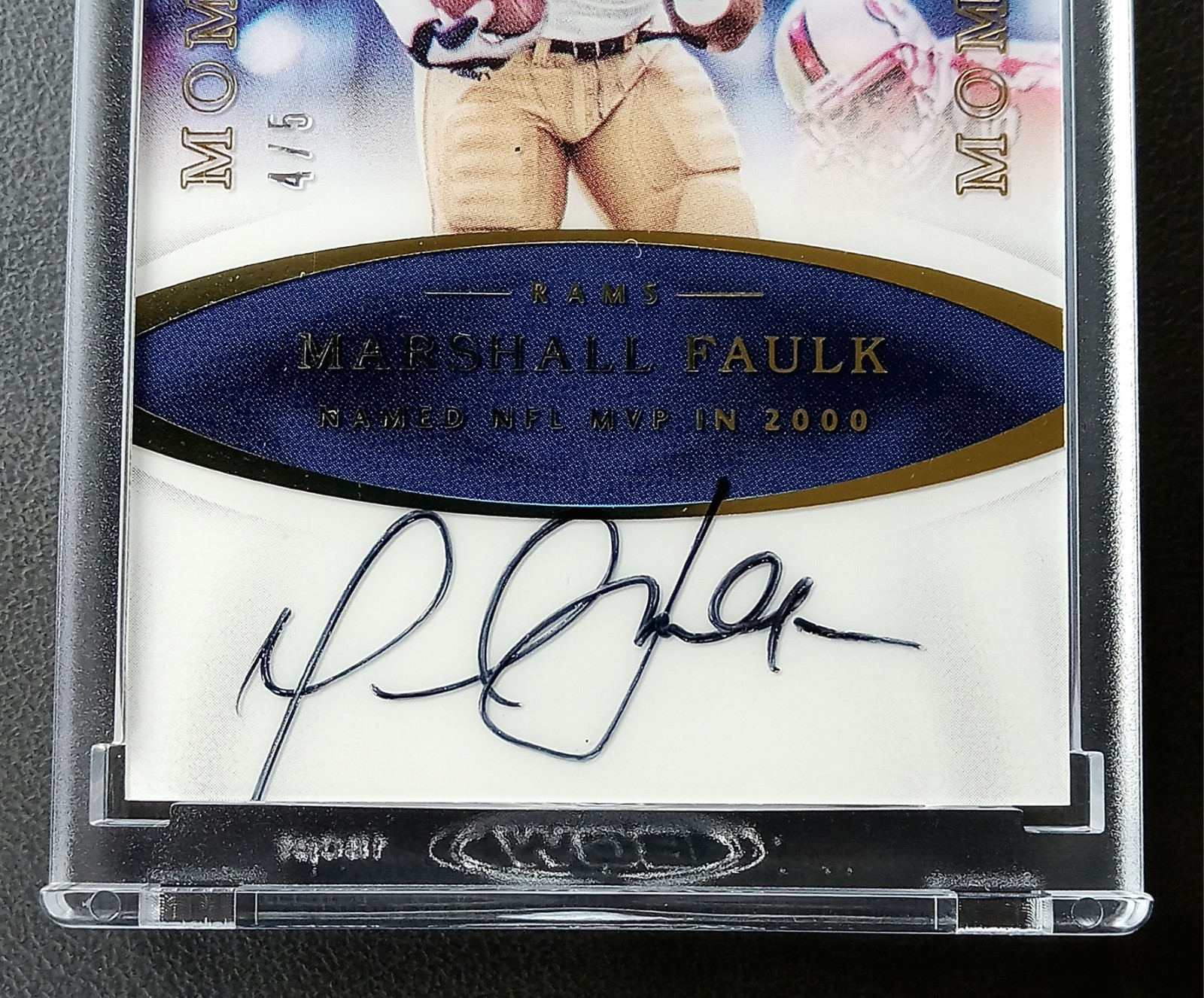 2017 Immaculate Collection Marshall Faulk #4/5 auto. Hall Of Famer & Former MVP! view 3