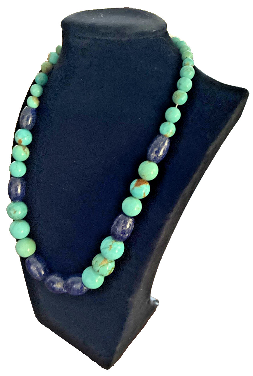 Jay King DTR Turquoise Lapis statement necklace 9… - image 2