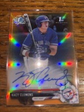 2017 Bowman Chrome 1st Orange Ref Auto Kacy Clemens 24/25 Toronto Blue Jays
