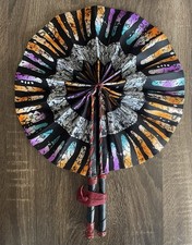 Hand Made Ankara Hand Fan. One Size. Made Of Ankara Fabric, Wood And Leather.