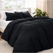 LOT OF 50 Microfiber Duvet Cover Set (Queen Oversize, Sandwash Black) SOLD AS IS